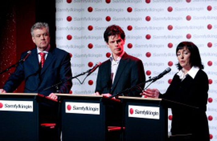 f.v. Stefán Jón Hafstein, Dagur B. Eggertsson og Steinunn Valdís Óskarsdóttir. Öll sækjast þau eftir 1. sæti á lista Samfylkingarinnar fyrir borgarstjórnarkosningarnar í Reykjavík í vor.