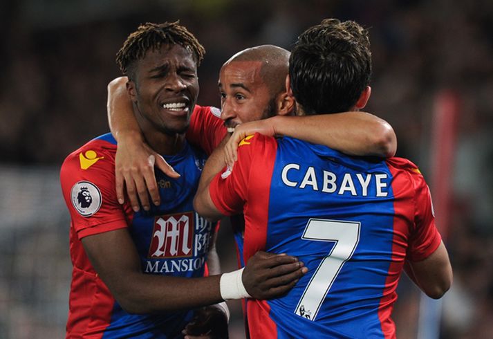 Wilfried Zaha, Andros Townsend og Yohan Cabaye voru öflugir gegn Arsenal í gær.