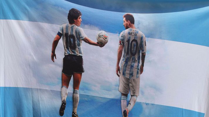 Maradona og Messi.