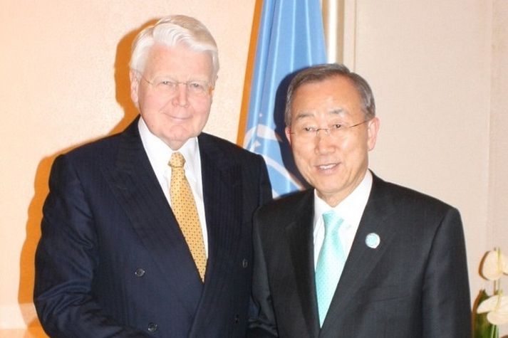 Ólafur Ragnar og Ban Ki-Moon í gær.