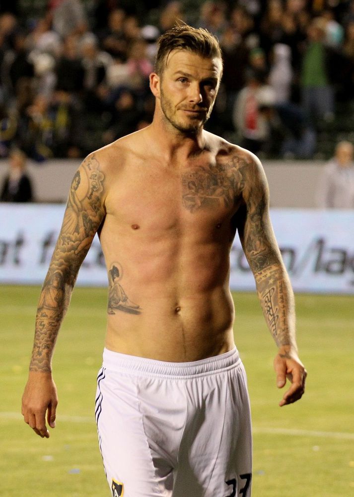 David Beckham er þekktur fyrir kynþokka sinn.