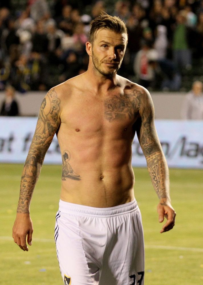 David Beckham er þekktur fyrir kynþokka sinn.