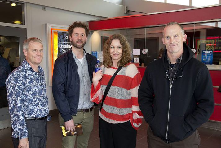 Paul Clay hjá Manchester International Festival, Ingi Rafn, framkvæmdastjóri listahátíðar, Hanna Styrmisdóttir, stjórnandi listahátíðar, og Matthew Barney.
