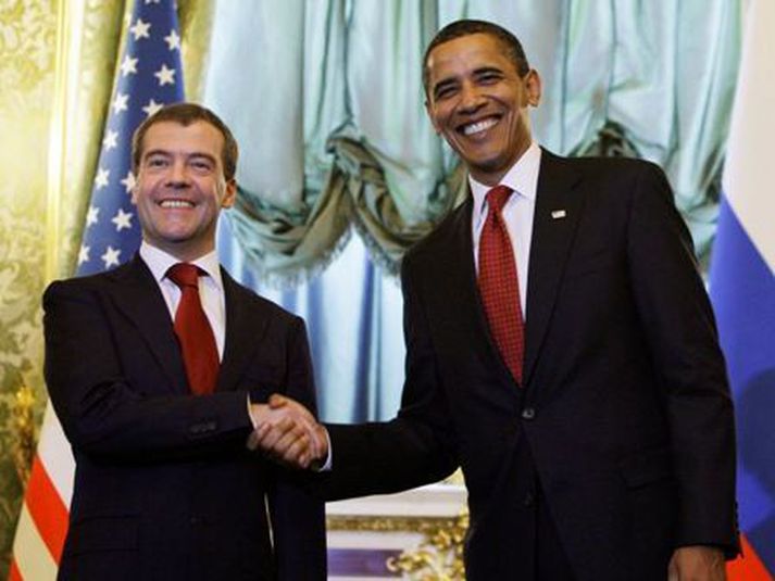 Medvedev Rússlandsforseti og Barack Obama, forseti Bandaríkjanna. Mynd/ AP