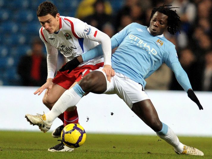 Benjani Mwaruwari í leiknum á móti Blackburn í gær.