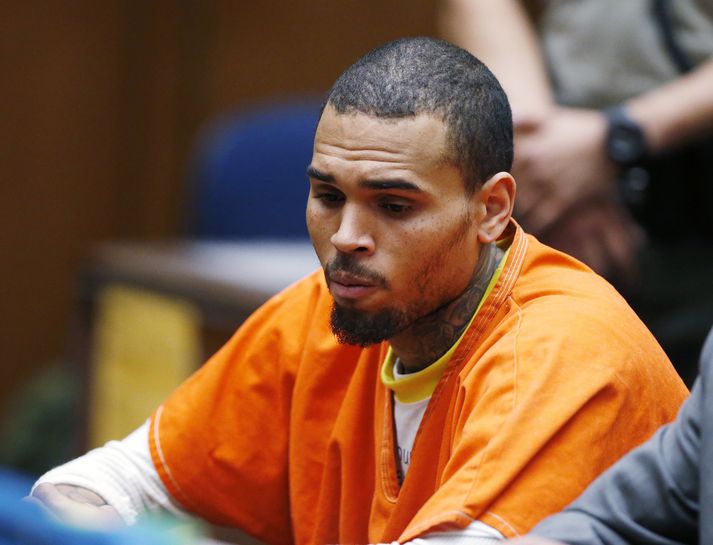 Chris Brown í réttarsal árið 2014.