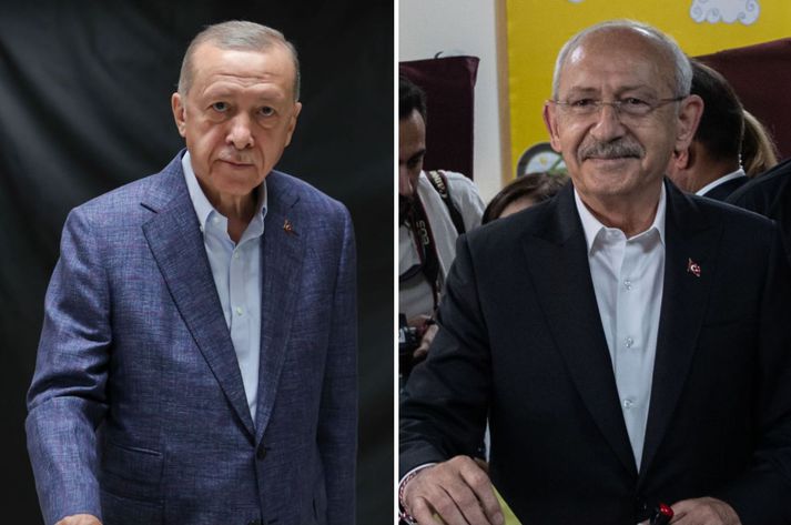 Þeir Erdogan og Kilicdaroglu eru líklegastir til sigurs í kosningunum.