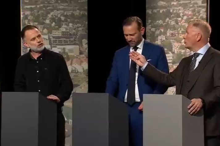 Frá kappræðunum í dag.