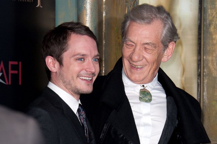 Elijah Wood og Ian McKellen, en þeir leika báðir burðarhlutverk í myndunum.