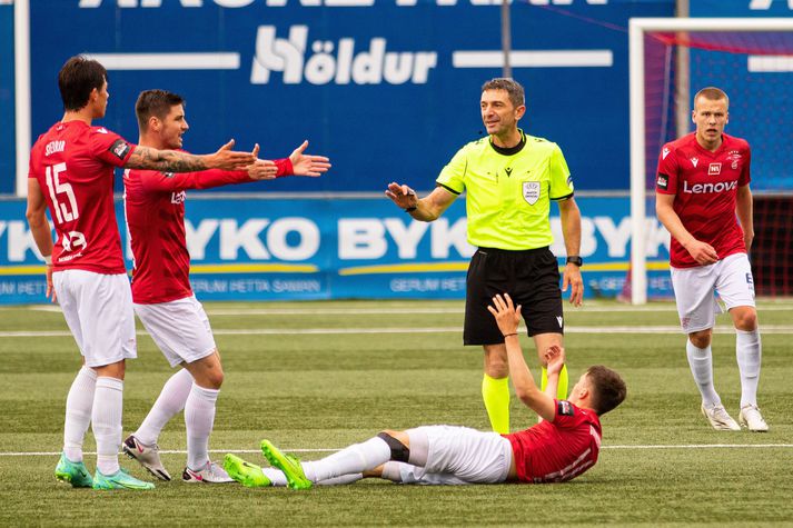 Úr leik Vals og Dinamo Zagreb í forkeppni Meistaradeildar Evrópu. Valur féll þar úr leik og leikur á fimmtudag gegn Bodø/Glimt í forkeppni Sambandsdeild Evrópu.