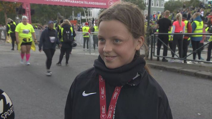 Margrét Kjartansdóttir hljóp tíu kílómetra í dag.