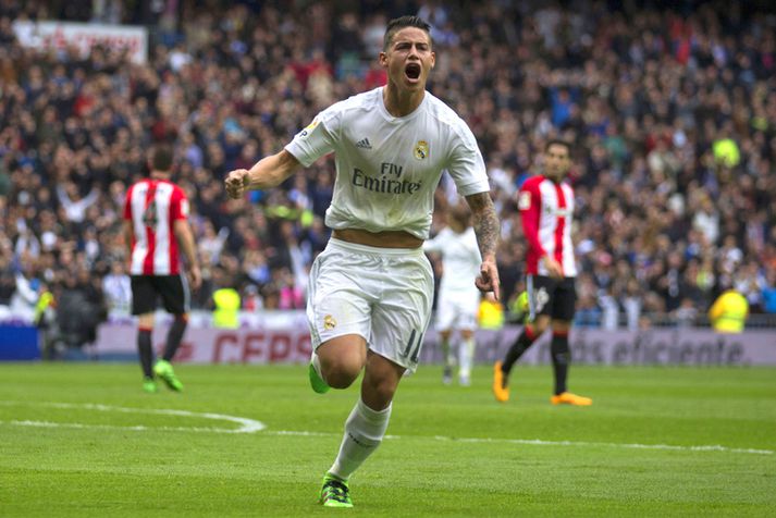 James Rodriguez skoraði fyrir Real Madrid um helgina.