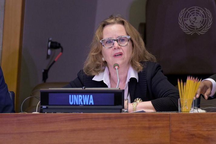 UNRWA er Flóttamannahjálp Sameinuðu þjóðanna í Palestínu og er Gréta yfirmaður sendiskrifstofu stofnunarinnar í New York. 