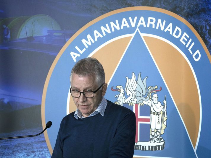 Þórólfur Guðnason sóttvarnalæknir á upplýsingafundi almannavarna í dag.