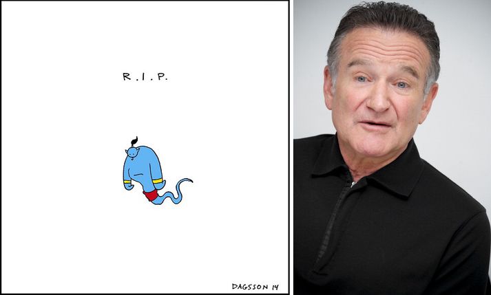 Robin Williams talaði fyrir andann í Aladdín.