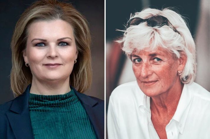 Guðrún Björk er til vinstri á myndinni en til hægri má sjá hvernig gervigreindin sér Díönu prinsessu fyrir sér, hefði hún lifað. Myndin var „framkölluð“ af lögmanninum og ljósmyndaranum Alper Yesiltas.