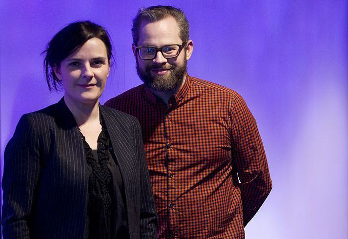 Curver Thoroddsen kynningarstjóri hátíðarinnar, ásamt Írisi Stefánsdóttur, framhvæmdarstýru hátíðarinnar.