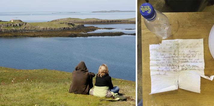 Kristján Lár found bottle in Breiðafjörður.