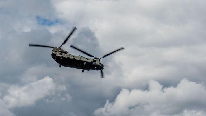 Chinook herþyrlurnar eru líklega meðal þekktustu herþyrlna í heimi. Engin slík flaug yfir Ísland um helgina.