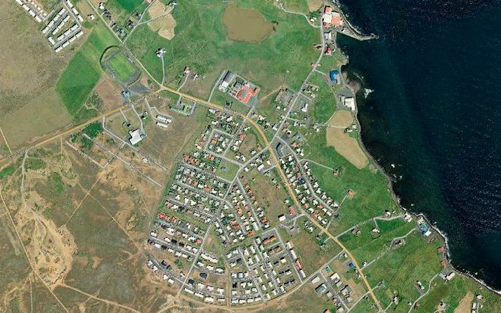 Hér má sjá loftmynd af Garði.