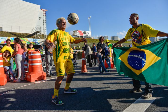 Allt klárt í Brasilíu fyrir upphafsleikinn í kvöld.
