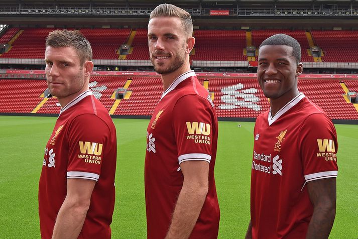 James Milner, Jordan Henderson og Georginio Wijnaldum.