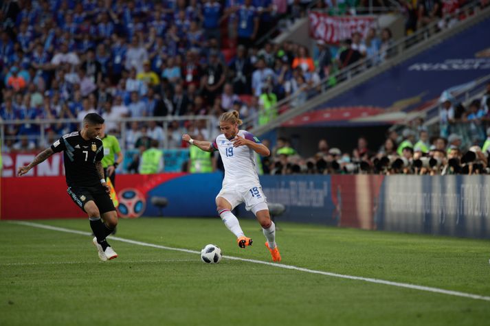 Rúrik í leiknum gegn Argentínu á HM 2018.