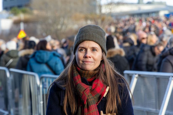 Katrín Jakobsdóttir á Arnarhóli.