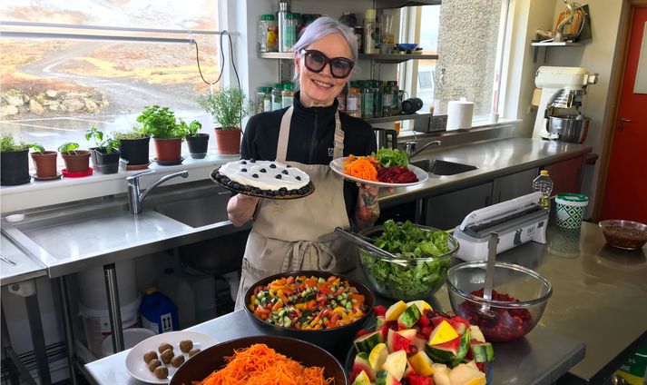 Solla hafði enga reynslu af kjöt- og fiskréttum þegar hún byrjaði en er komin með góð tök á því í dag.