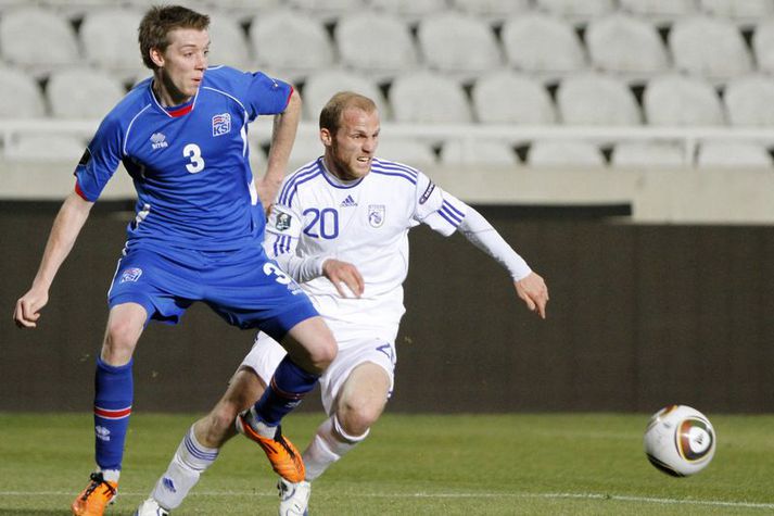 Birkir í leik með íslenska landsliðinu.