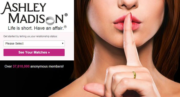 Forsíða AshleyMadison.com.