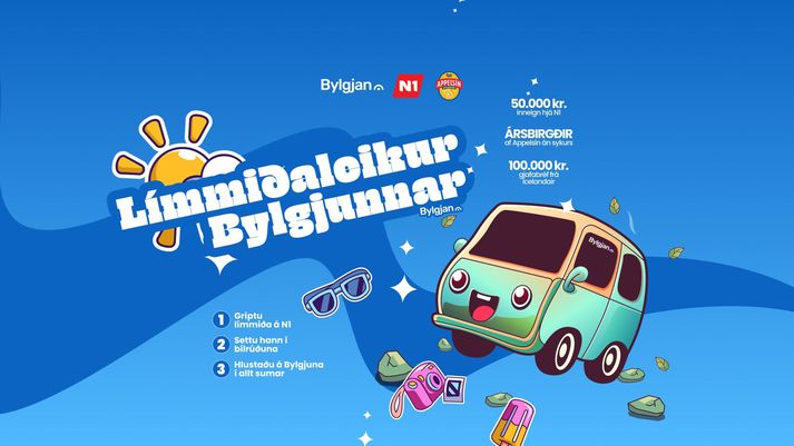 Heppnir vegfarendur með Bylgjulímmiða í glugganum gætu unnið vinninga frá N1 og Appelsín án sykurs.