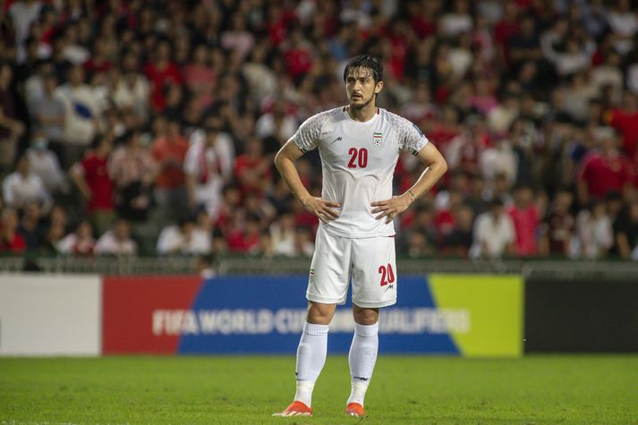 Sardar Azmoun birti mynd af sér með varaforseta Sameinuðu arabísku furstadæmanna í síðustu viku. 