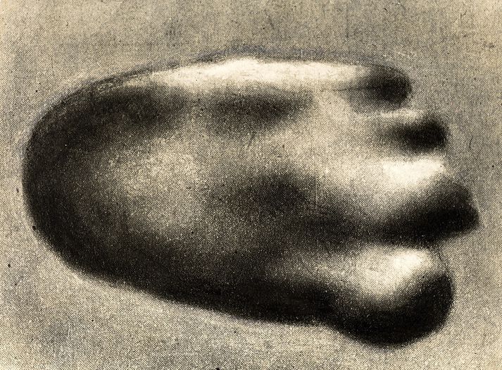 Mynd af fótspori sem tekið var í Tíbet árið 1954 sem sagt var af Snjómanninum ógurlega.