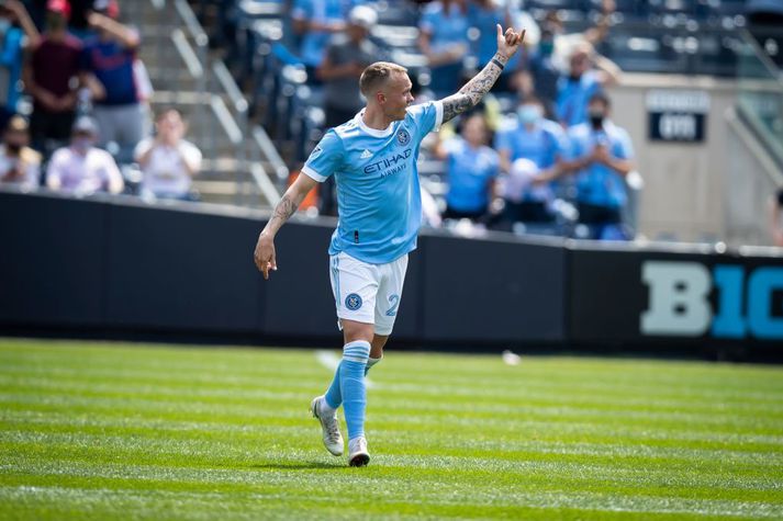 Guðmundur Þórarinsson og félagar hans í New York City FC tryggðu sér MLS-titilinn í kvöld.