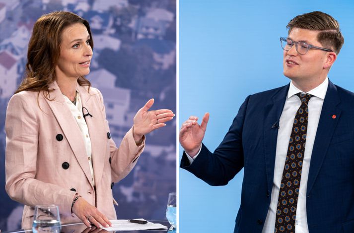 Ásdís Kristjánsdóttir og Jónas Már Torfason eru um fæst sammála þegar kemur að stöðu mála í Kópavogi. Allt stefnir í að meirihlutinn undir stjórn Ásdísar haldi velli í kosningunum.