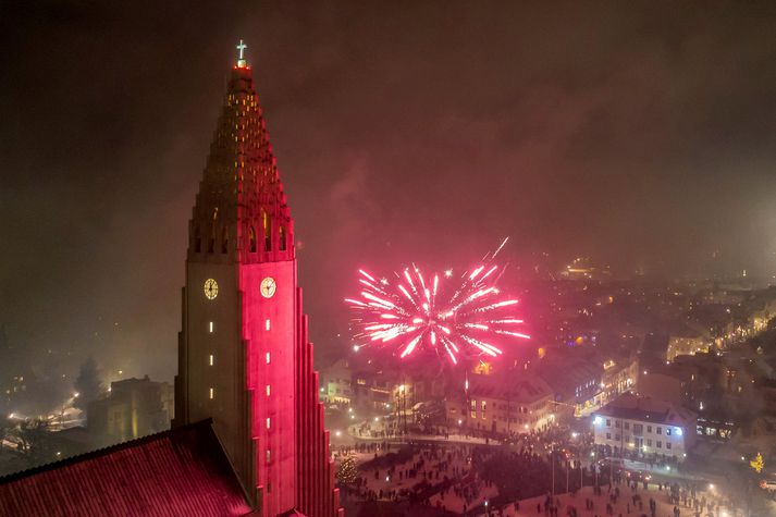 Myndin er tekin á gamlárskvöld 2020.