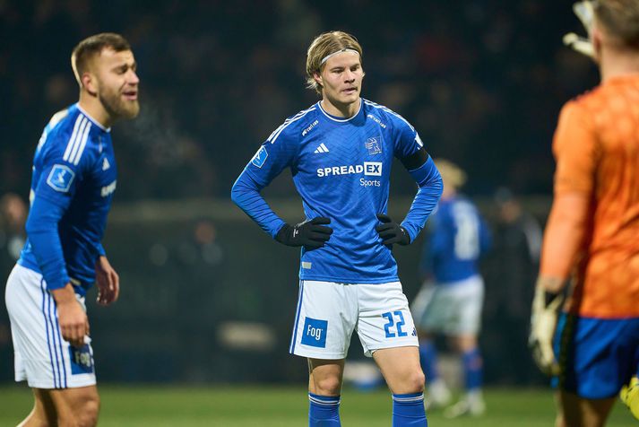 Andri Lucas Guðjohnsen er á láni hjá Lyngby Boldklub. Hann spilaði í 75 mínútur í leiknum sem um ræðir.