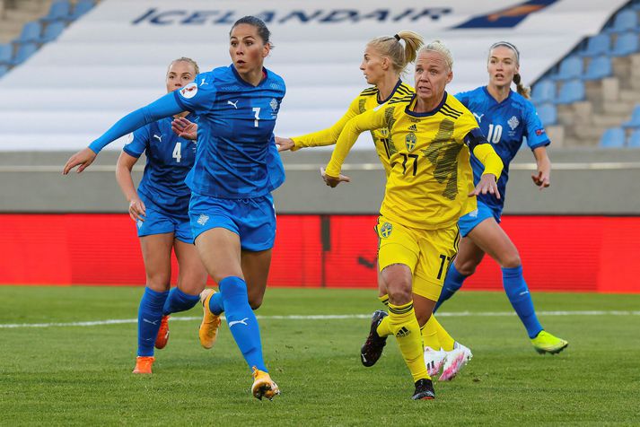 Sara Björk Gunnarsdóttir og Caroline Seger mætast að nýju næsta þriðjudag.