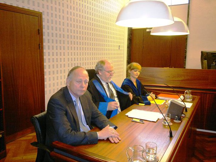 Gunnlaugur M. Sigmundsson í Héraðsdómi Reykjavíkur við aðalmeðferð málsins.