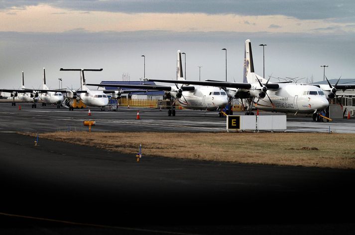 Vélar Flugfélags Íslands á Reykjavíkurflugvelli.