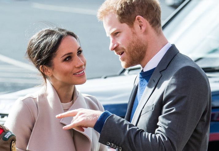 Meghan og Harry ljóma venjulega af hamingju  þegar þau sjást saman. Þau ganga í hjónaband 19. maí.