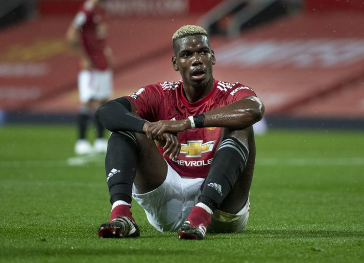 Paul Pogba svekktur eftir að hafa fengið á sig vítaspyrnu gegn Arsenal.