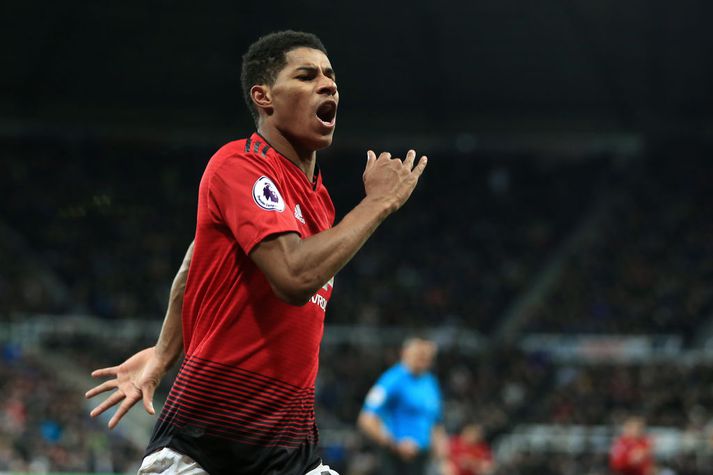 Marcus Rashford hefur fengið að spila meira sem framherji síðan Solskjær tók við