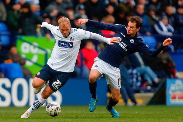 Eiður bjargaði stigi fyrir Bolton í dag.