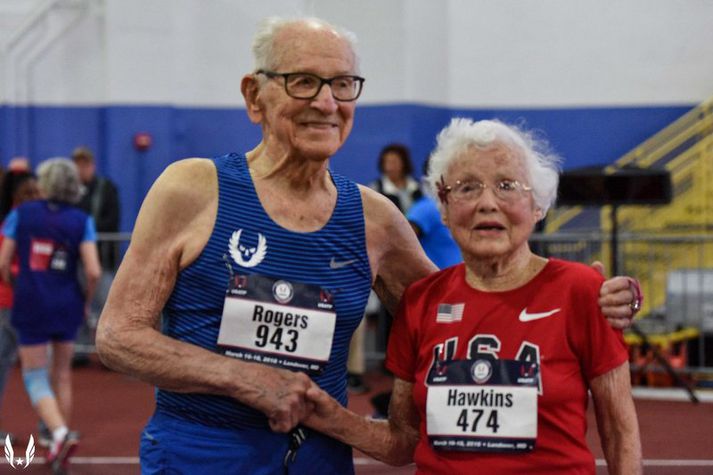 Orville Rogers og Julia Hawkins er bæði orðin hundrað ára.