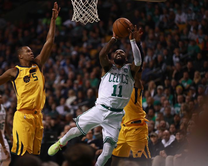 Úr leik Utah Jazz og Boston Celtics í nótt.