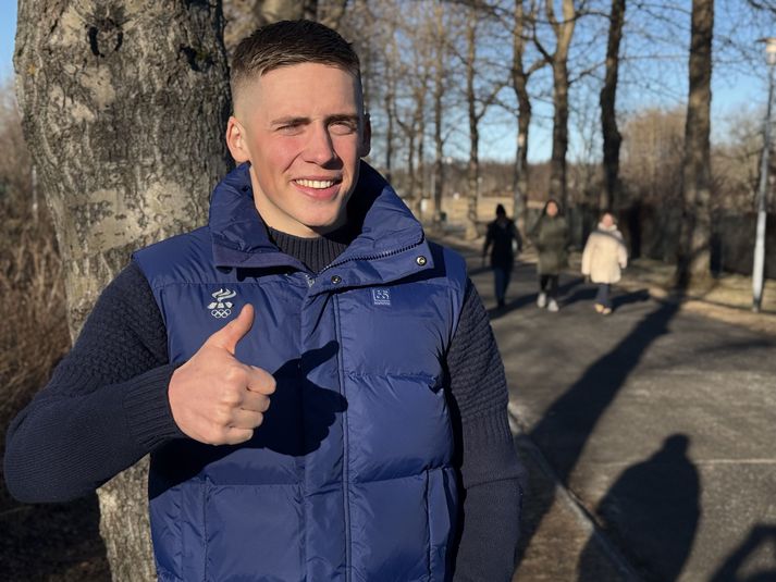 Jón Erik er kominn heim til Íslands í stutt stopp eftir Vetrraólympíuleikana þar sem hann náði frábærum árangri.