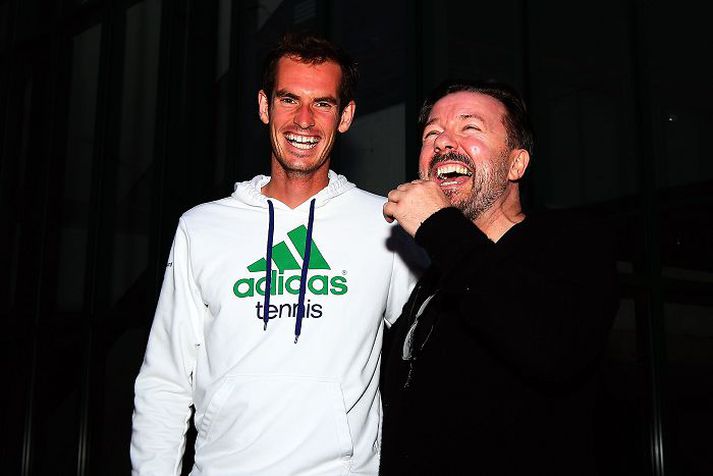 Murray með grínistanum Ricky Gervais.