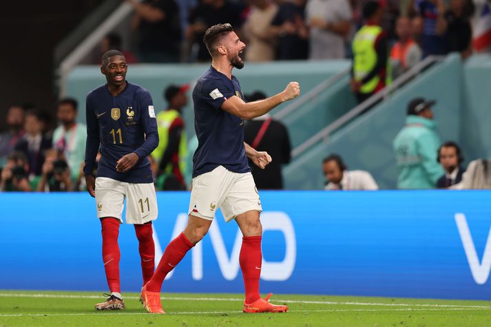 Olivier Giroud er búinn að jafna markamet Thierry Henry fyrir franska landsliðið.